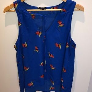 SzL  COBALT BLUE FLOWY TANK